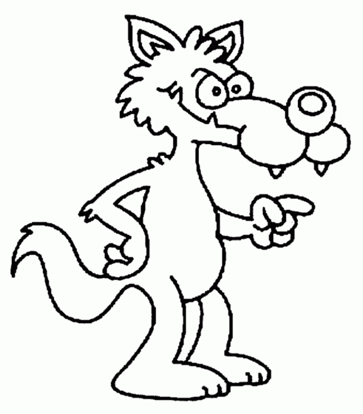 728x830 Cartoon Howling Wolf Coloring Pages. Wolf In The Forrest Color