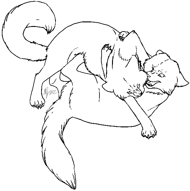 619x624 Warrior Cats Fighting Coloring Pages Colouring For Cure Draw