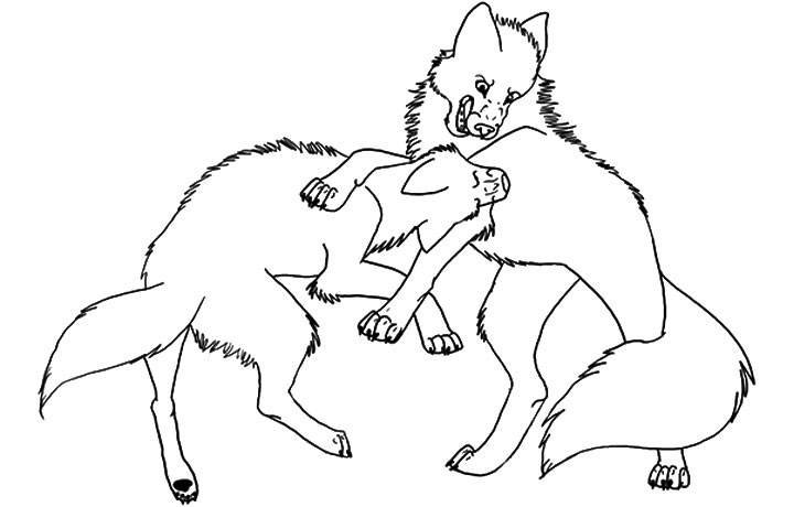 720x460 Anime Wolves Fighting Coloring Pages Sketch Coloring Page, Anime
