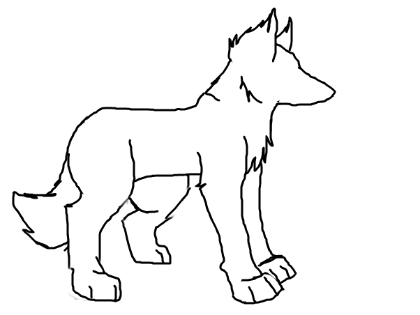 602x452 Wolf Outline ~wolf