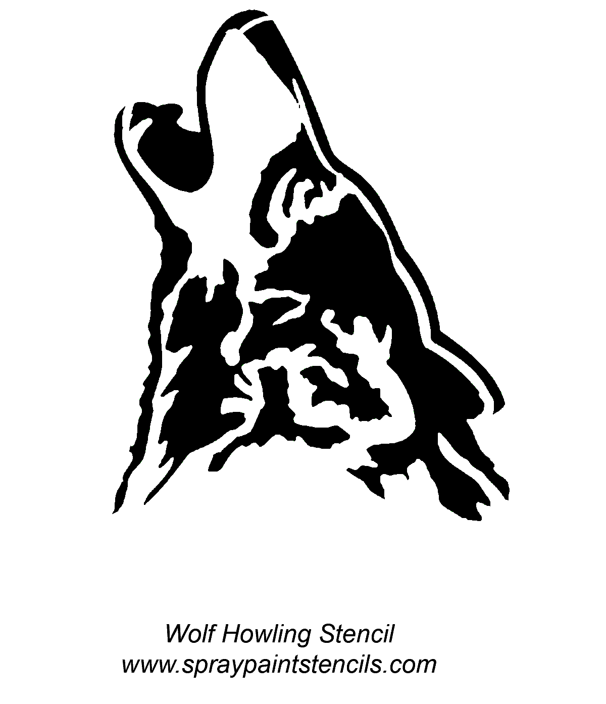 1200x1393 Drawn Howling Wolf Stencil Art