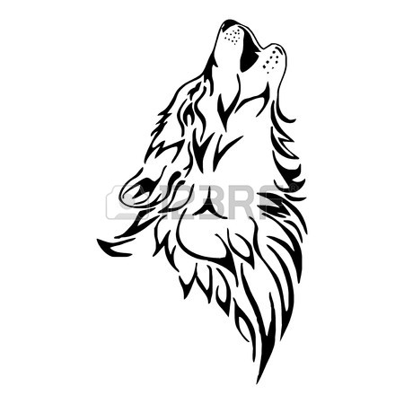 450x450 Wolf Howl Head Tattoo Vector Royalty Free Cliparts, Vectors,