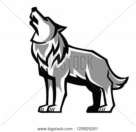 450x435 Wolf Howling Images, Illustrations, Vectors