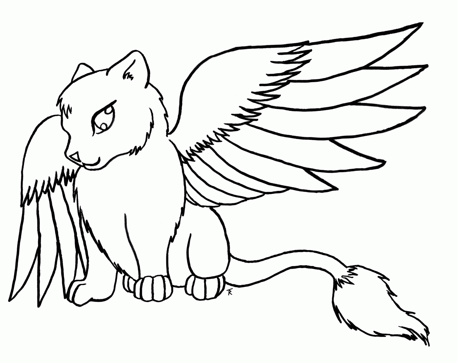 1500x1193 11 Pics Of Cute Winged Wolf Coloring Pages