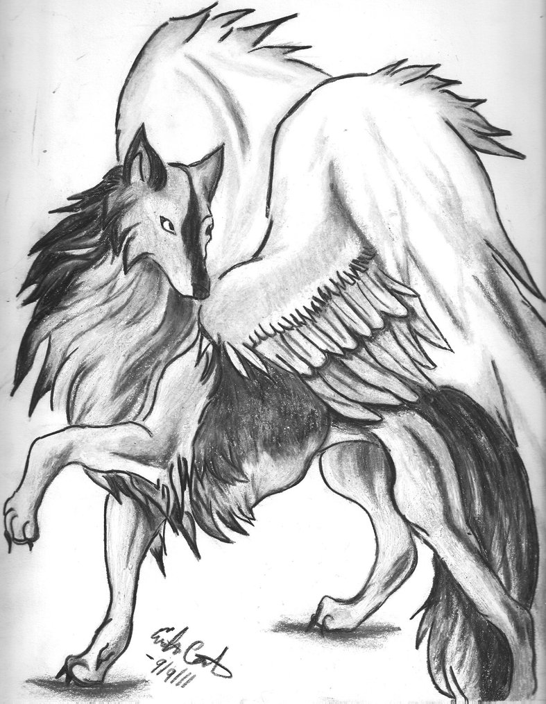 787x1014 My Guardian Winged Wolf By Noctisfayne