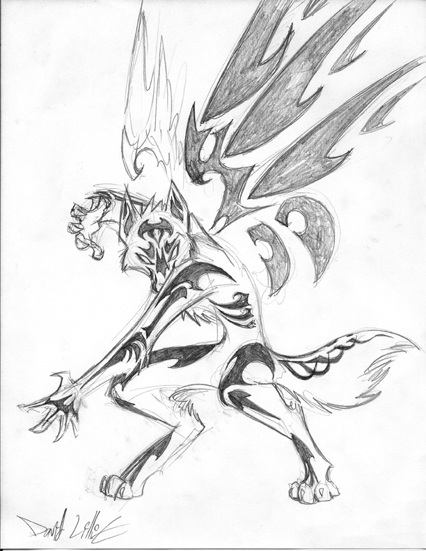 612x791 Tribal Wolf Sketch By Dreamkeepers