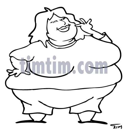 520x535 Free Drawing Of A Fat Lady Bw From The Category Diet Amp Health