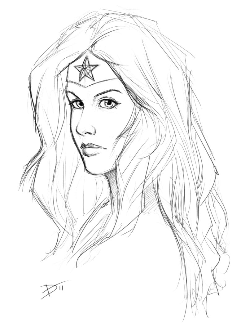 778x1054 Pen, Paper, Amp Pixels Wonder Woman Sketch