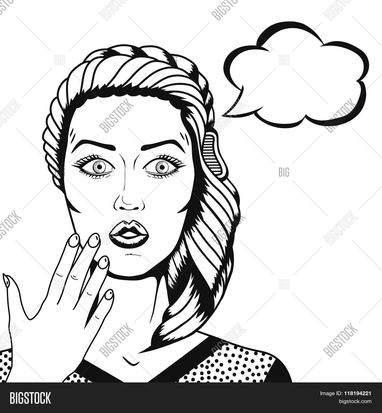 1500x1620 Vector Pop Art Surprised Woman Vector Amp Photo Bigstock