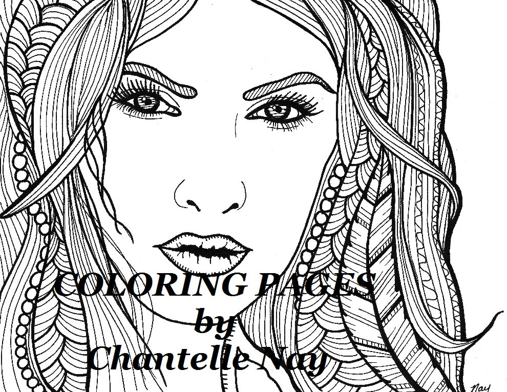 990x765 Morgana Coloring Page Woman Face Adult Coloring Picture