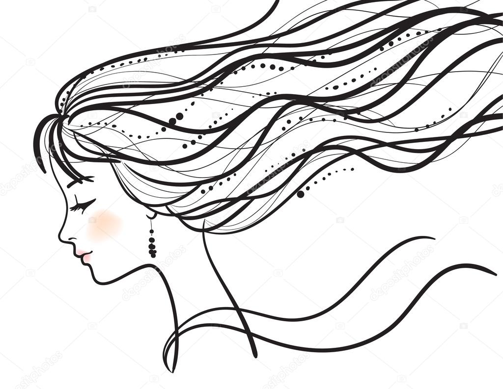 1024x793 Beautiful Woman Face Silhouette Stock Vector Prezent