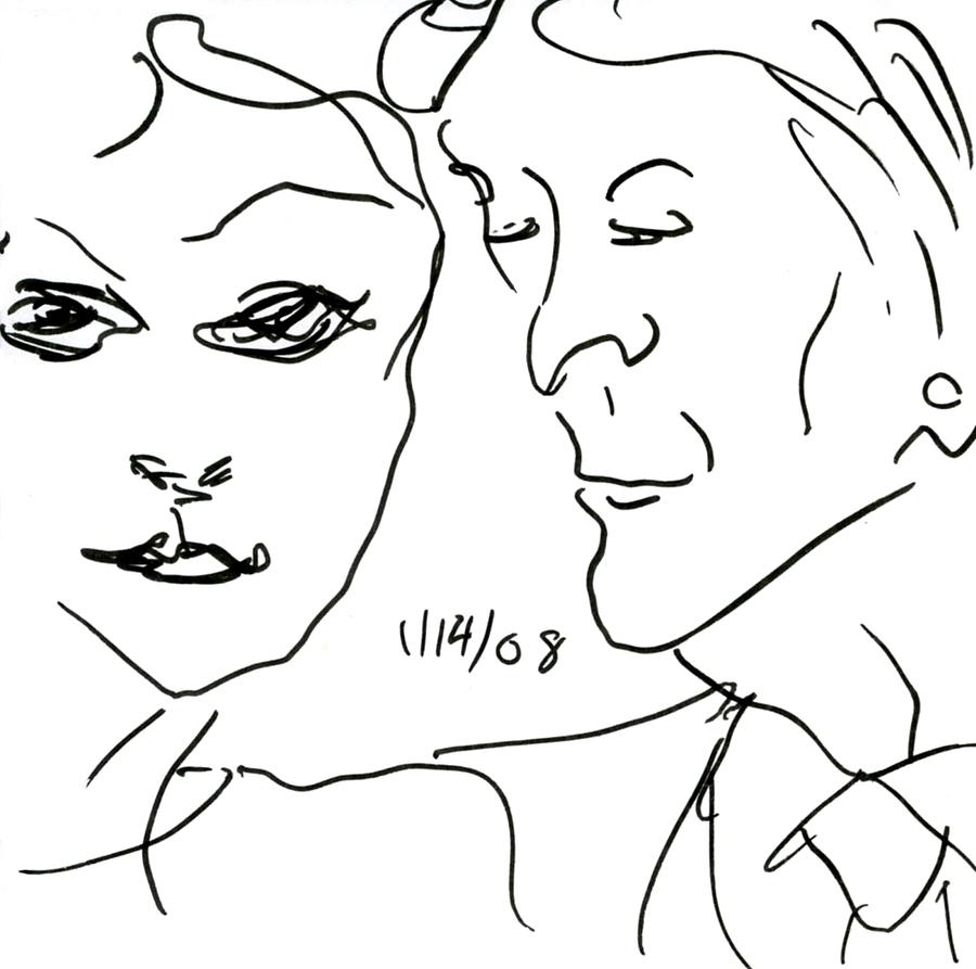 900x893 Faces Ii Drawing By Rachel Scott