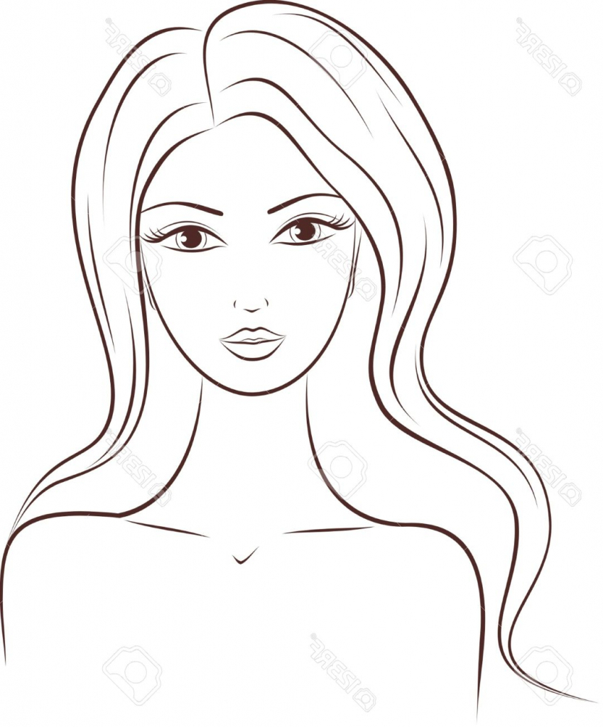 849x1024 Women Face Sketch Outline Female Face Drawing Outline
