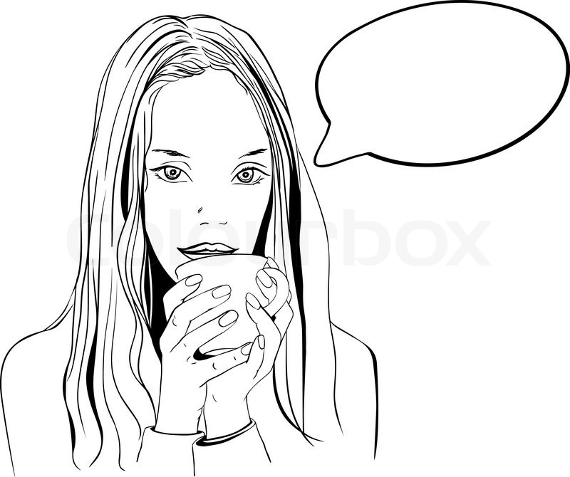 800x670 Woman Drinking Coffee Stock Vector Colourbox