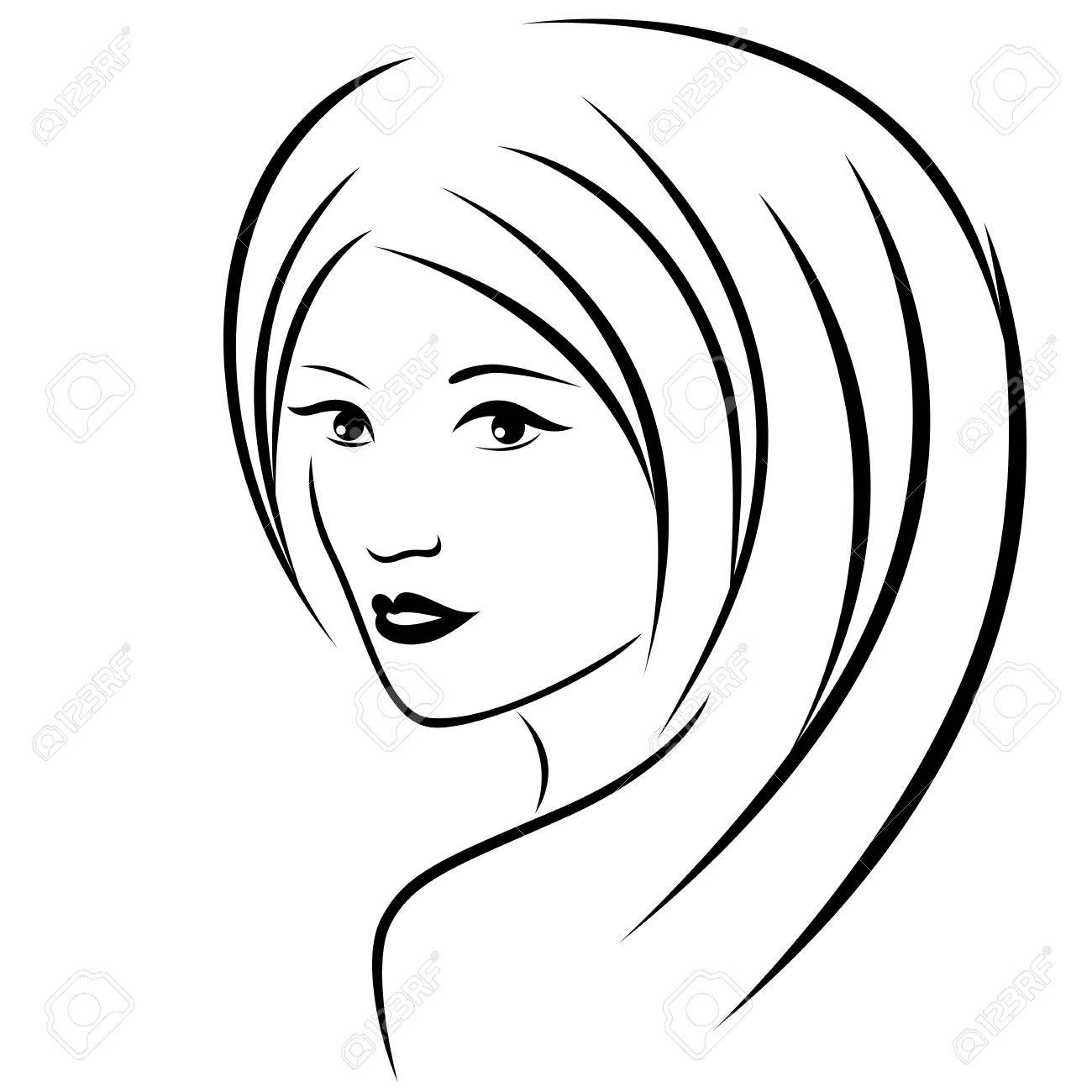 1300x1300 Abstract Attractive Young Women With Long Hair Half Turn Portrait