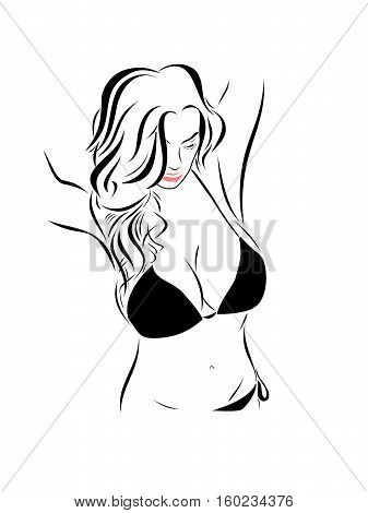 337x470 Drawing Sketch Outline Beautiful Image Amp Photo Bigstock