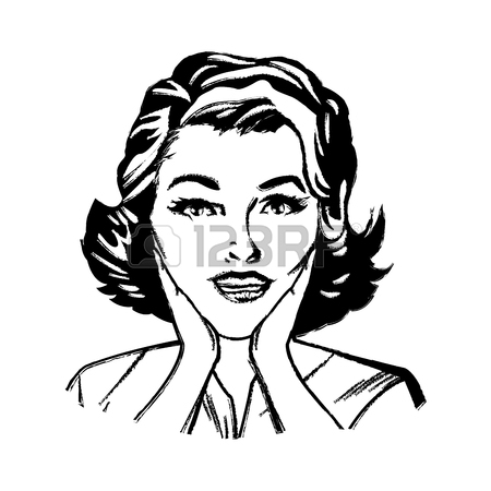 450x450 Drawing Blonde Woman Pop Art Angry Expression Vector Illustration