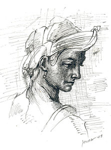 222x300 Woman Profile Drawings