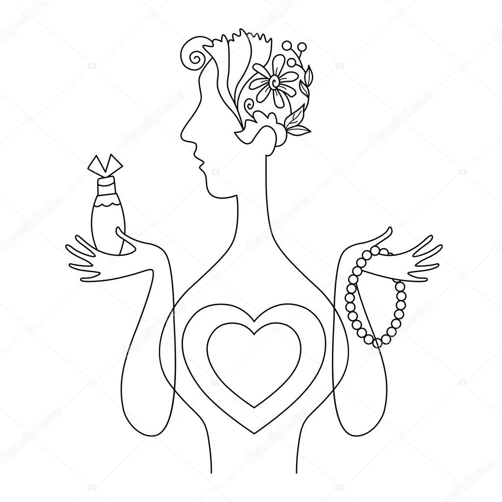 1024x1024 Woman In Profile 1 Stock Vector Ol.ozery