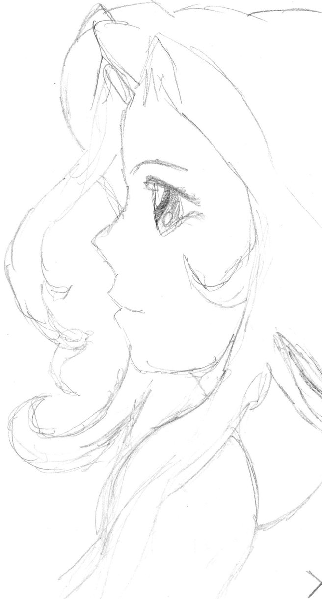 656x1218 Anime Girl In Profile By Dragonxtom