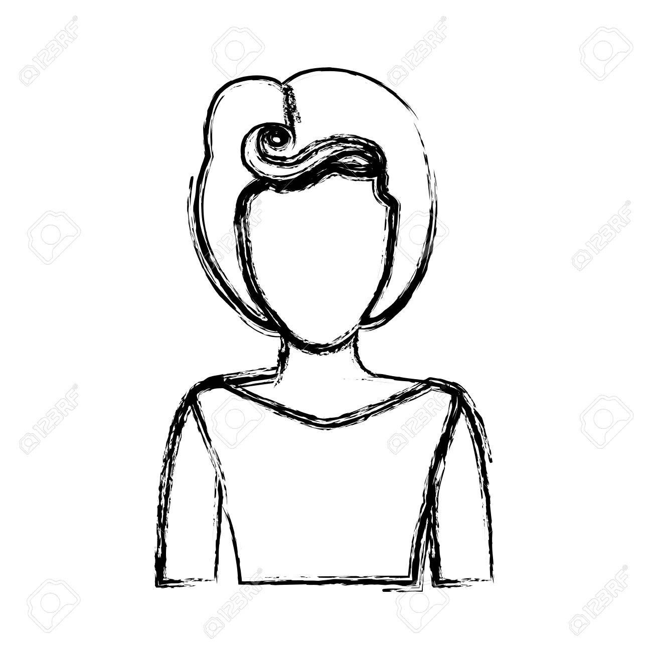 1300x1300 Blurred Silhouette Drawing Of Faceless Half Body Woman