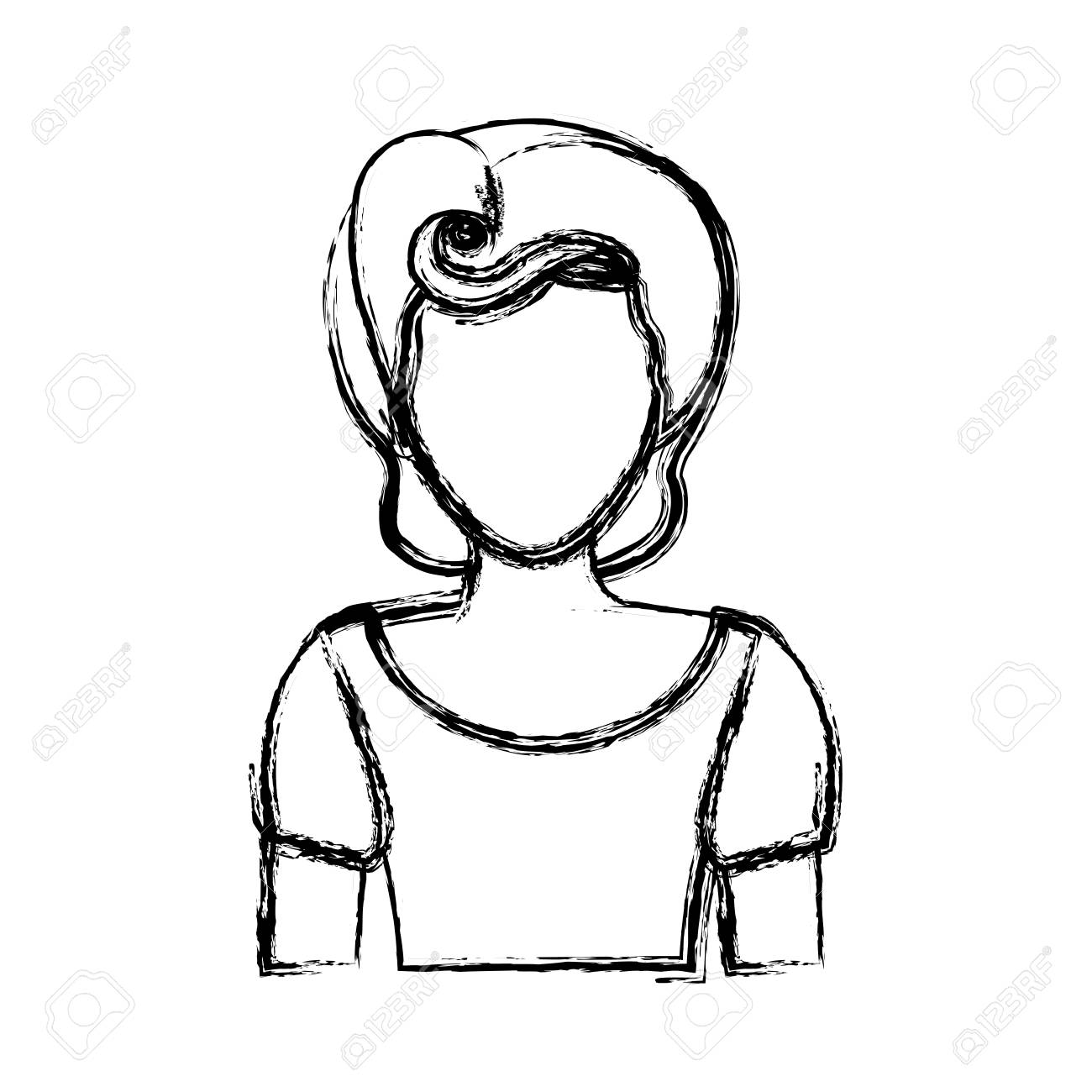1300x1300 Blurred Silhouette Drawing Of Faceless Half Body Woman With T