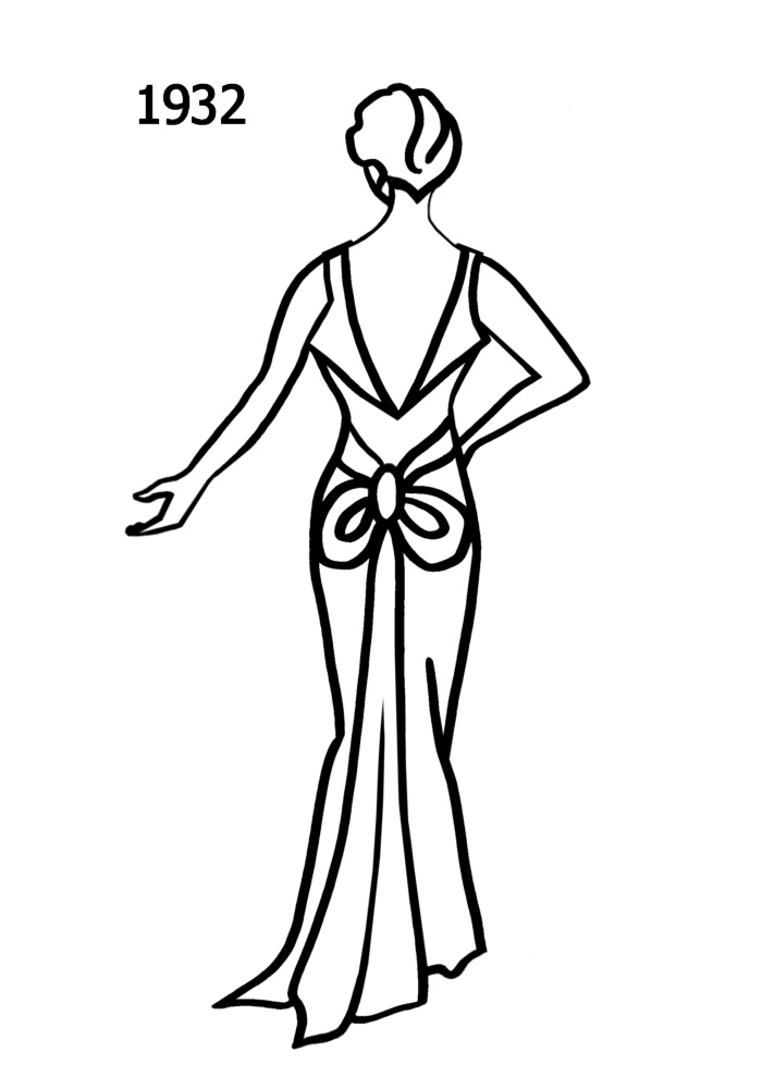 700x1000 Costume Silhouettes 1930 1932 Free Line Drawings