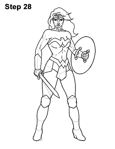 386x500 How To Draw Wonder Woman (Full Body)