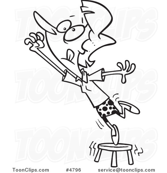 581x600 Cartoon Black And White Line Drawing Of A Business Woman Standing