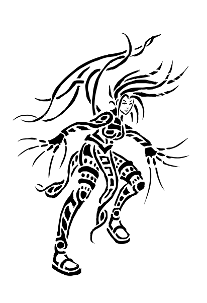 412x602 Tribal Speed Women Warrior By Irina Baiken