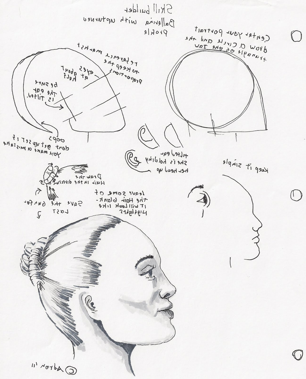 1292x1600 Drawing Face Profile Looking Up Adron's Art Lesson Plans How