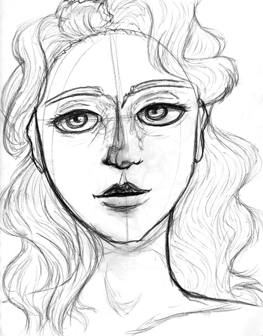 900x1150 Young Woman's Face By Poodins