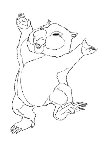 343x480 Dancing Wombat Coloring Page Free Printable Coloring Pages