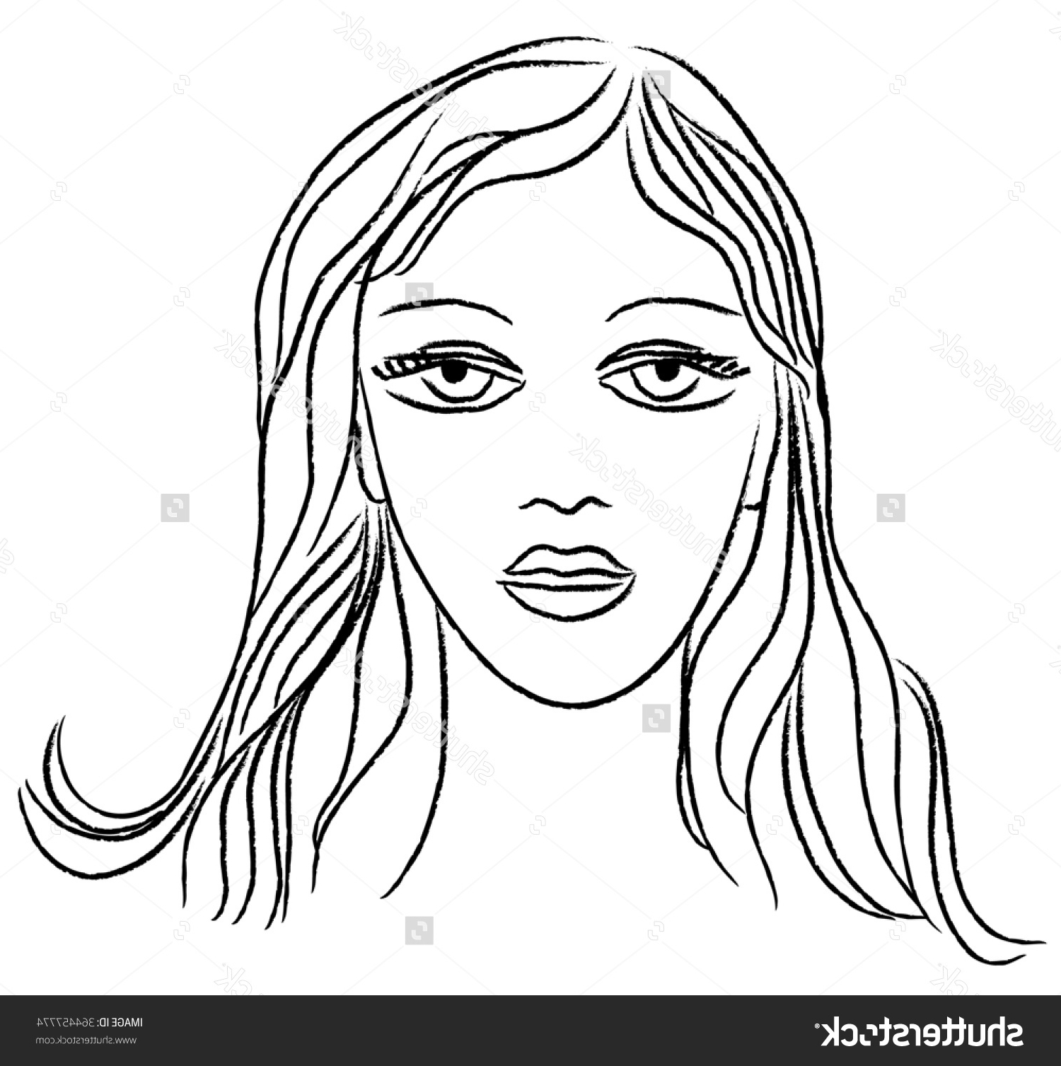 1500x1507 Beautiful Face Sketch