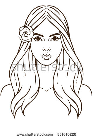 318x470 Pictures Women Face Sketch Outline,