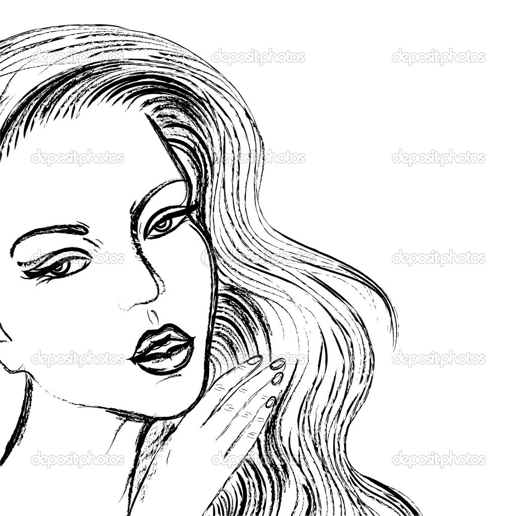 1024x1024 Women Faces Coloring Pages