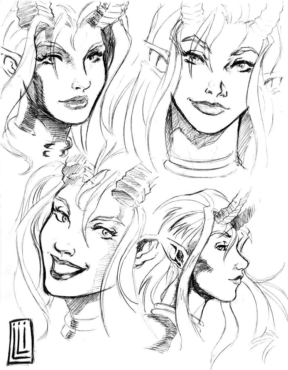 941x1211 Devil Girl Faces Design By Lucio7lopez