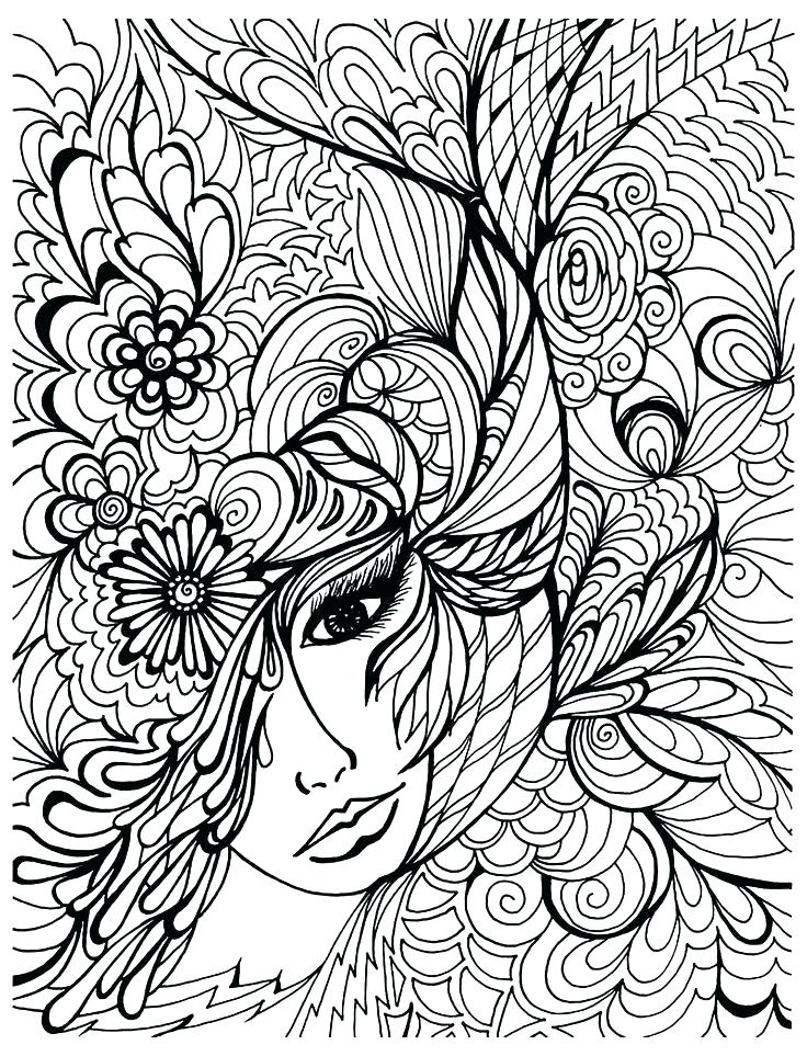 736x963 Pretty Hard Animal Coloring Pages Kids Printable Women Face