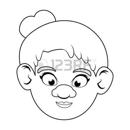 450x450 Sketch Draw Women Face Cartoon Vector Graphic Design Royalty Free