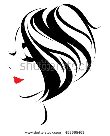 381x470 Stock Vector Women Short Hair Style Icon Logo Women Face On White