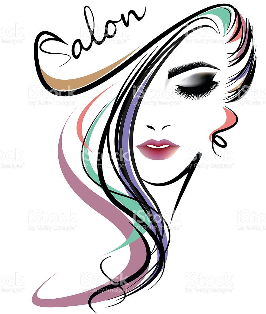 867x1024 Women Hair Style Icon, Logo Women Face On White Background Royalty