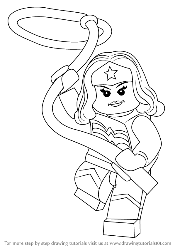 597x844 Learn How To Draw Wonder Woman From The Lego Movie (The Lego Movie