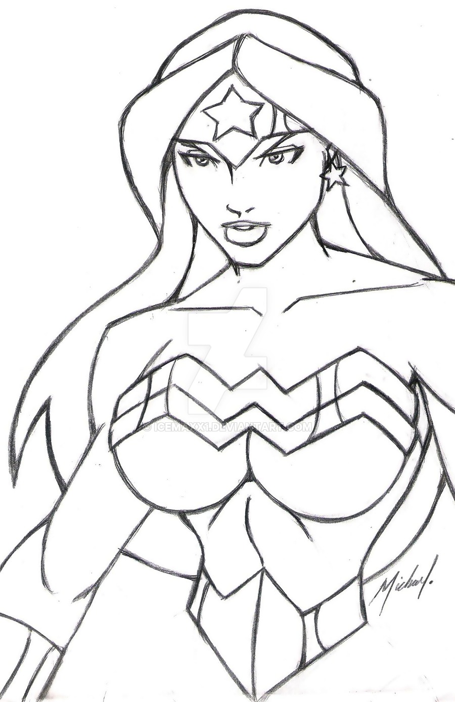 900x1388 Wonder Woman Line Art By Icemaxx1