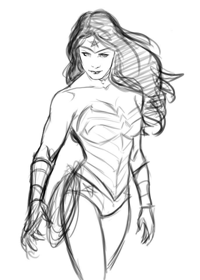 686x960 Wonder Woman Sketch By Gabriel Guzman By ~spacegoatproductions