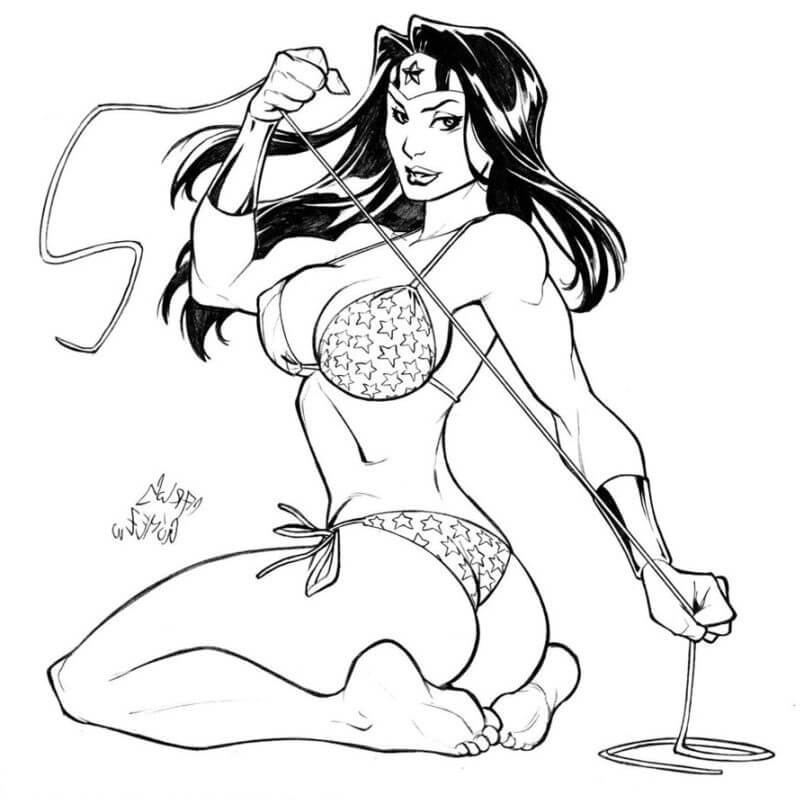 Wonder Woman Bikini Drawing