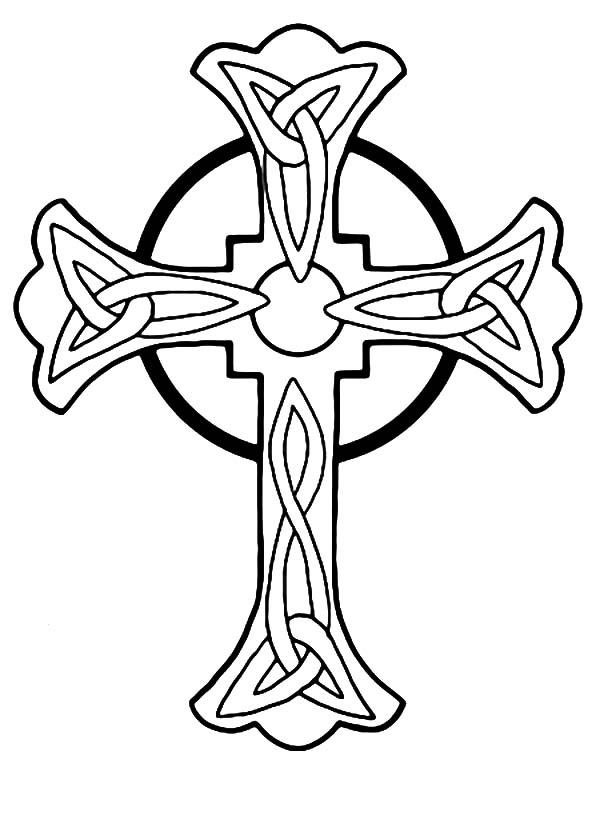 600x823 Rose Decorated Celtic Cross Coloring Pages Best Place To Color