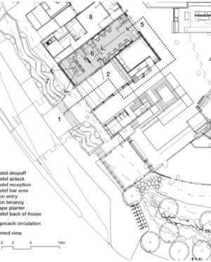 300x372 Modern Salon Design With Red Chairs Come With Cool Diagonal Wall