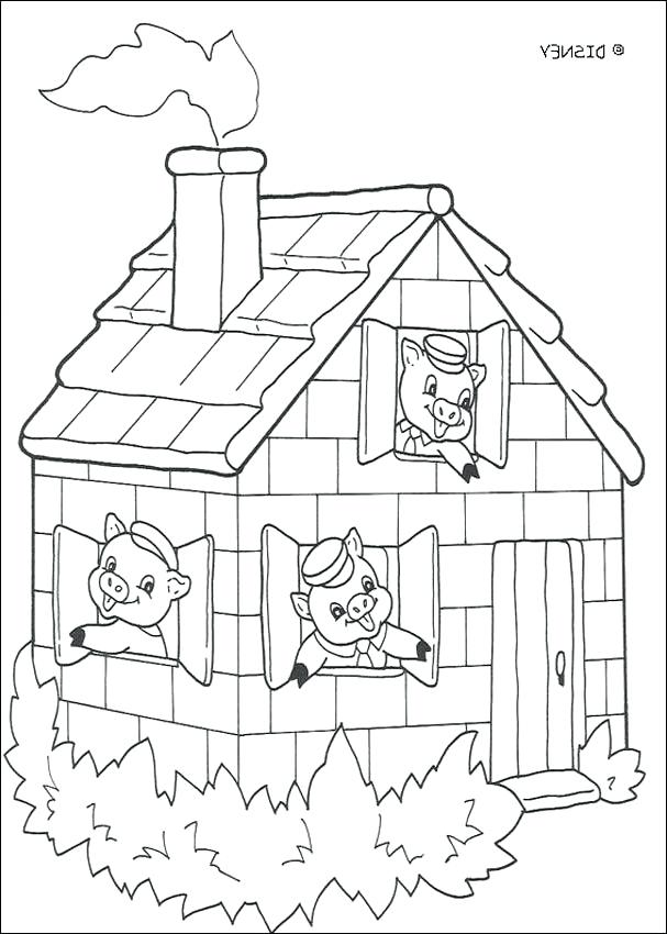 607x850 Coloring Pages Houses Three Little Pigs Coloring Pages The Wood