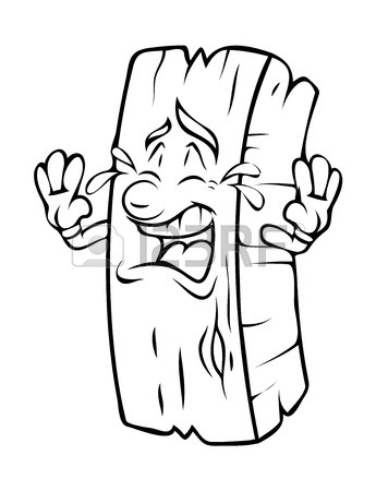345x450 Crying Cartoon Wood Log Vector Clipart Royalty Free Cliparts