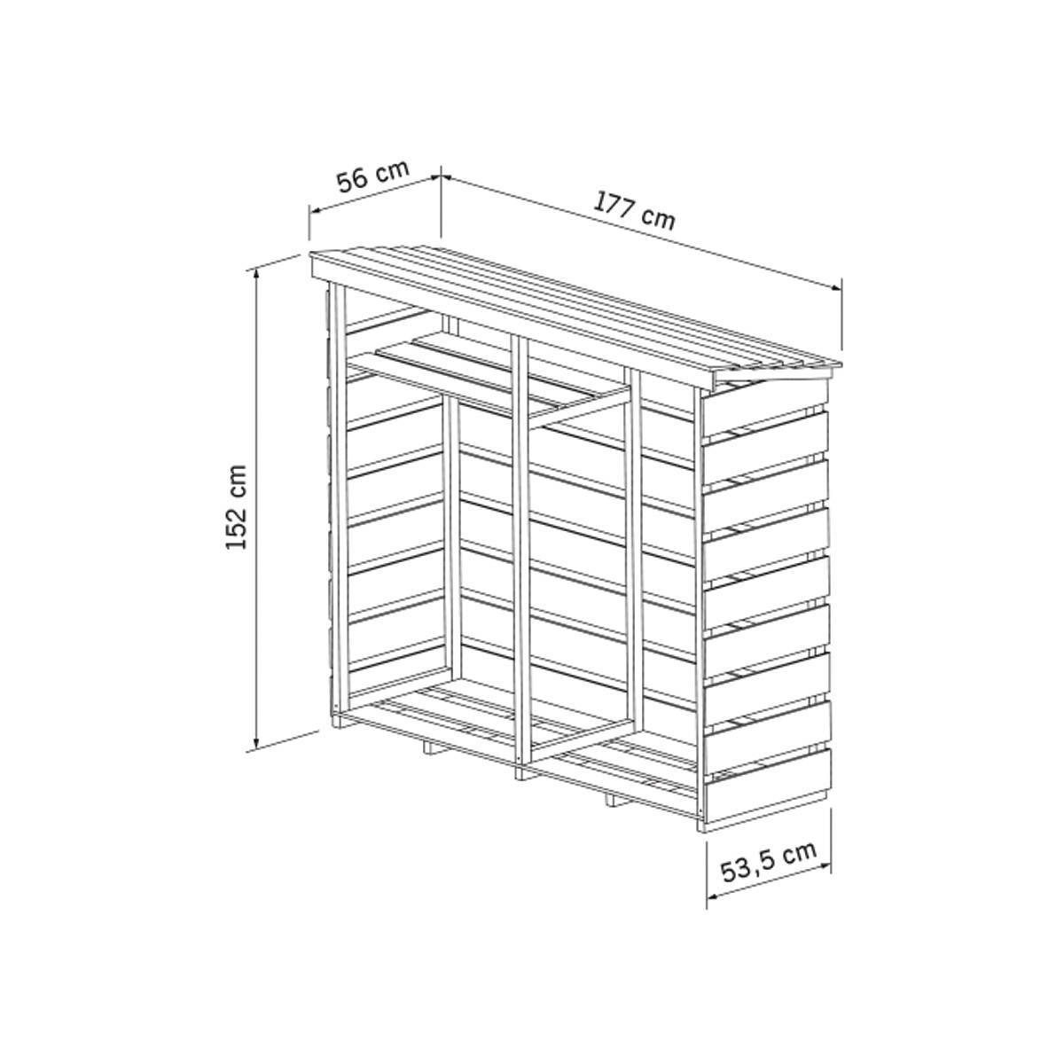 1200x1200 Double Wooden Log Store Buydirect4u